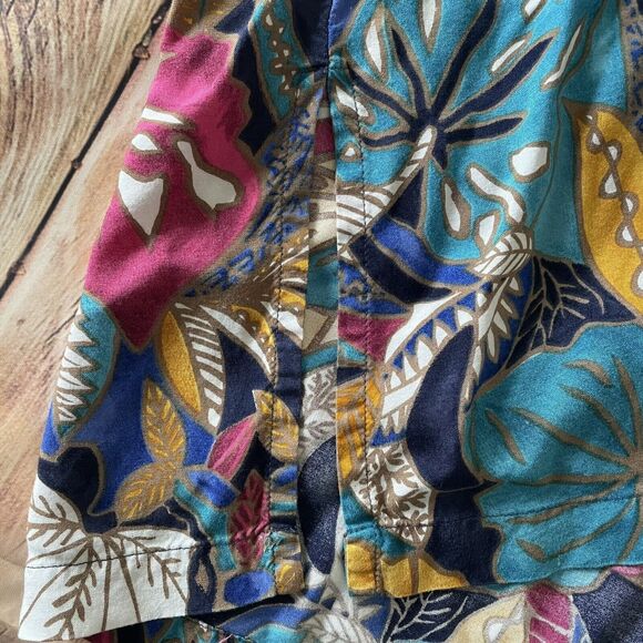 Vintage Kikomo Style Top Womens 24W Tropical Hibiscus Button Down Blouse Beach - Picture 5 of 8